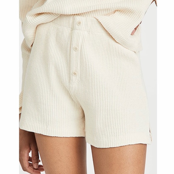 Reformation Other - Reformation Dixon waffle shorts ivory
